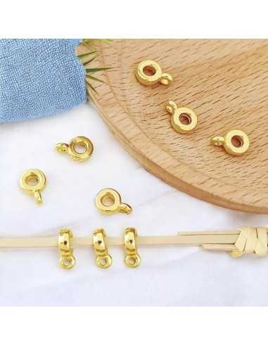 Ganci porta ciondoli rondella foro 3.3mm ottone placcato oro/argento 4pz | GDO