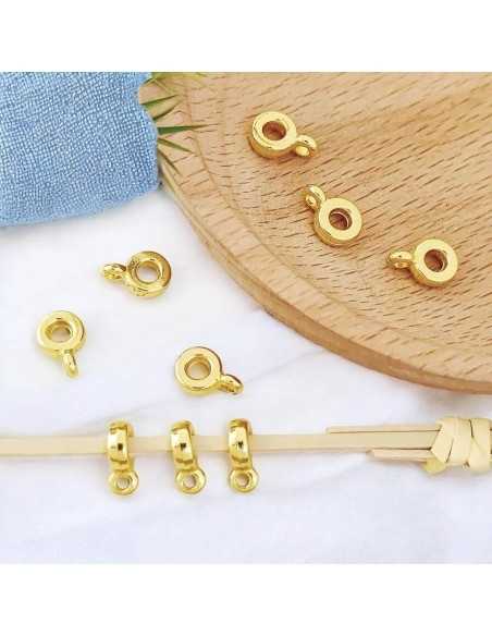 Ganci porta ciondoli rondella foro 3.3mm ottone placcato oro/argento 4pz | GDO