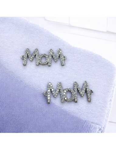 Connettore Mom in ottone con strass 28x12mm 1pz Gioie d'Oriente