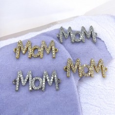 Connettore Mom in ottone con strass 28x12mm 1pz Gioie d'Oriente
