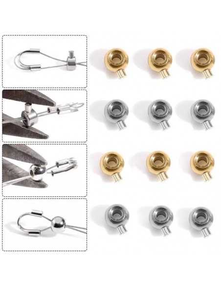 Schiaccini rotondi innovativi con perno vite in acciaio e oro 3.5mm 2pz | GDO
