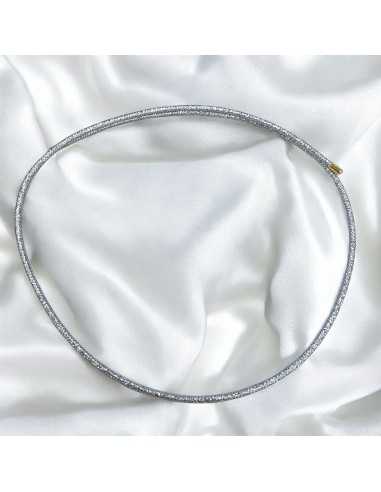 Girocollo magnetico 1.8mm regolabile 50cm argento portato a choker | GDO