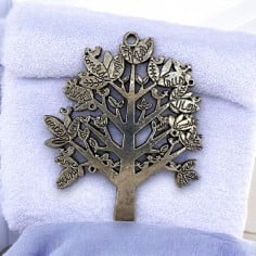 Ciondolo Albero della vita in metallo argento 60x70 mm 1pz Gioie d'Oriente