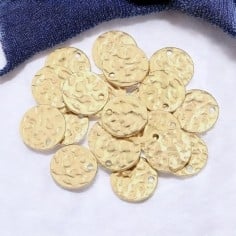 Medagliette tonde martellate in acciaio inossidabile 8 e 10 mm 6pz Gioie d'Oriente 2