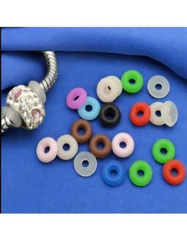 Distanziatori in gomma tonda bianca Ø6x2mm per bracciali Pandora 20pz | GDO