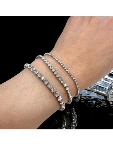 Bracciale tennis acciaio argento zirconi 2-3-4mm 17+3cm | GDO