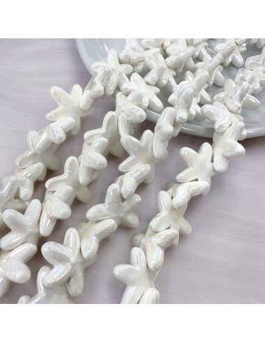 Perle stella marina ceramica smaltata bianco 16.5x18mm | GDO