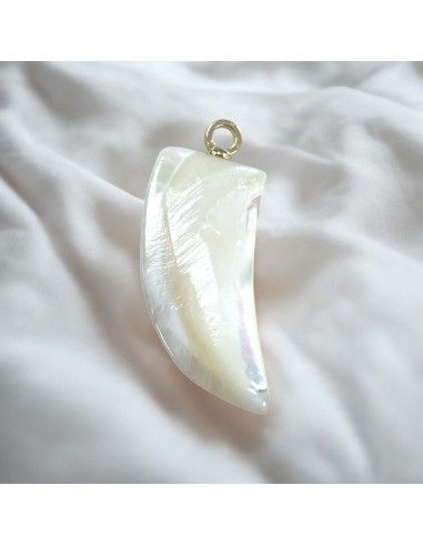 Ciondolo corno madreperla naturale bianco 15x37mm 1pz | GDO