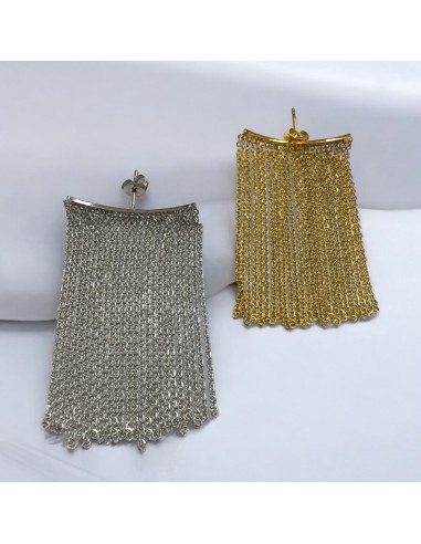 Orecchini frange acciaio inossidabile stile moderno 30x50mm oro o argento | GDO