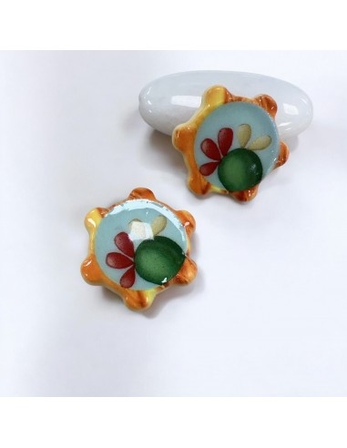 Tamburello in Ceramica gialla con disegno di fichi d'India Ø18mm 2pz | GDO