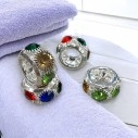 Distanziatore Strass mix Ottone colore argento foro 8mm 10x16mm 2pz | GDO