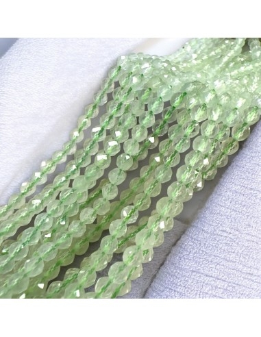 Filo prenite tonda sfaccettata verde 4mm pietre naturali 40cm | GDO