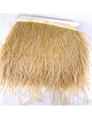 Frange in piume di struzzo beige chiaro 16cm x 20cm | GDO