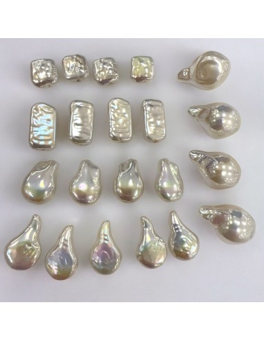 Perle simil perla forme miste lucide bianco iridescente 2pz | GDO