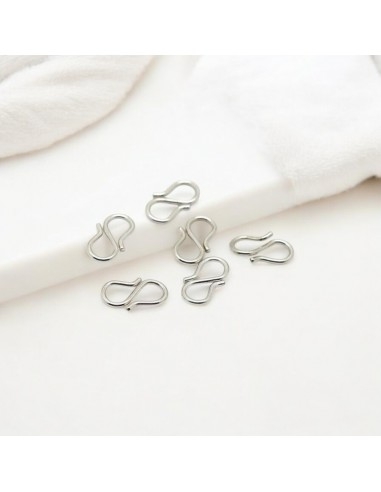 Chiusura a S in acciaio inossidabile rodio 7x13mm 5pz | GDO