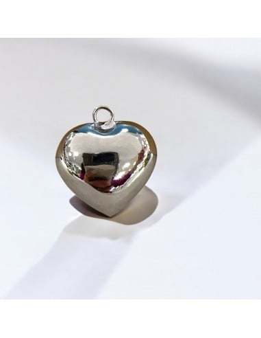 Sonaglio cuore chiama angeli in acciaio inox 25x28 mm 1pz Gioie d'Oriente