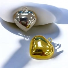 Sonaglio cuore chiama angeli in acciaio inox 25x28 mm 1pz Gioie d'Oriente