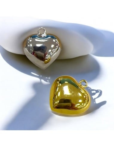 Sonaglio cuore chiama angeli in acciaio inox 25x28 mm 1pz Gioie d'Oriente