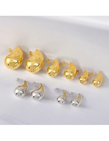 Orecchini a Goccia in Acciaio e Oro 16mm-40mm Lucidi | GDO