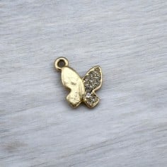 Ciondolo farfalla con strass in zama oro 15 mm 1pz Gioie d'Oriente