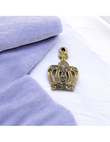 Ciondolo corona in zama con zirconi 14x21 mm 1pz Gioie d'Oriente