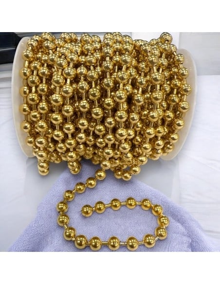 Catena pallina acciaio PVD oro 6mm e 8mm leggera 50cm | GDO