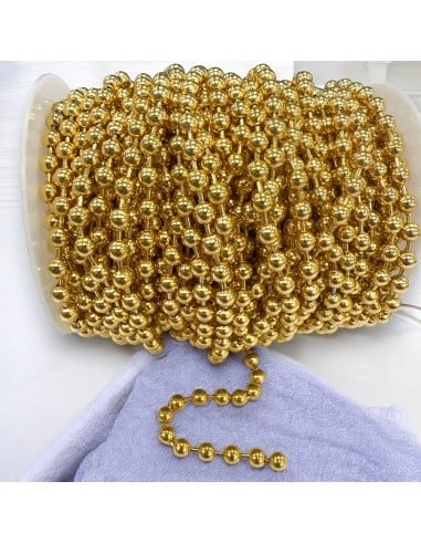 Catena pallina acciaio PVD oro 6mm e 8mm leggera 50cm | GDO