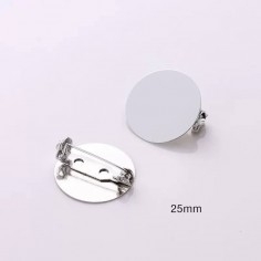 Base per spilla tonda piatta da incollo in metallo argento 2pz -  Varie misure | GDO 2