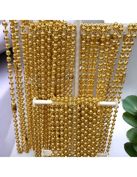 Collana palline acciaio inox oro PVD 6mm e 8mm lunghezza 50-80cm | GDO
