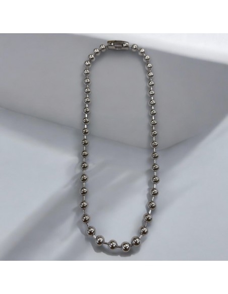 Collana palline acciaio inox lucido 6mm e 8mm lunghezza 50-80cm | GDO