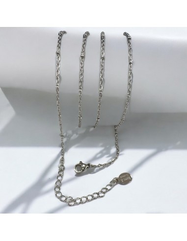 Base collana con maglia ovale e rondelle saldate in acciaio inox rodio 75+5cm | GDO
