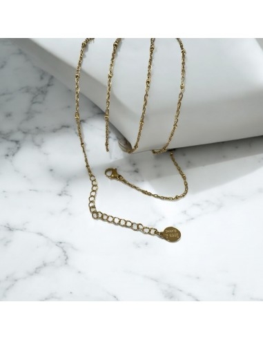 Base collana con maglia ovale e rondelle saldate in acciaio inox oro 75+5cm | GDO