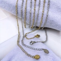 Base collana con maglia ovale e rondelle saldate in acciaio inox 75+5cm | GDO