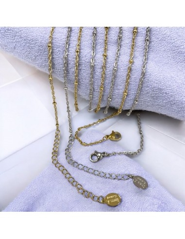 Base collana con maglia ovale e rondelle saldate in acciaio inox 75+5cm | GDO