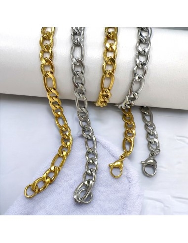 Collana catena gourmette acciaio oro 7.5mm 55cm placcatura PVD | GDO