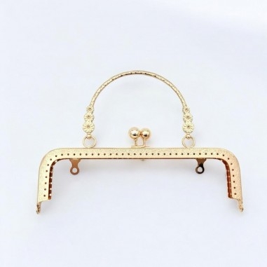 Telaio metallo goffrato per borsa manico clic clac 20cm color oro | GDO