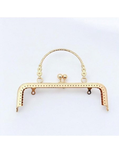 Telaio metallo goffrato per borsa manico clic clac 20cm color oro | GDO