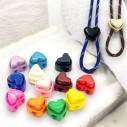 Chiusure Regolabili a Forma di Cuore per Cordoncini vari colori 20x14mm doppio foro 4mm 4pz | GDO