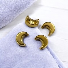 Ciondolo distanziatore luna in acciaio PVD oro 6.5x4.5 mm foro 1.3 mm 1pz Gioie d'Oriente