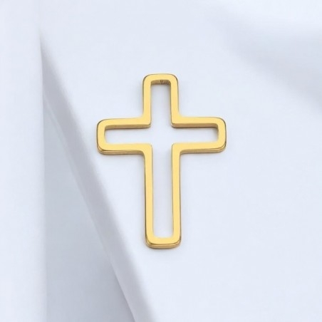 Base croce vuota acciaio inox liscio oro o acciaio misure varie 2pz