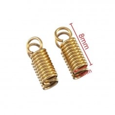 Terminale a molla acciaio inox PVD oro per cordoni 1.5-5mm 10pz | GDO 2