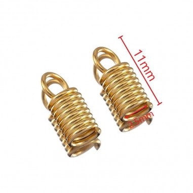 Terminale a molla acciaio inox PVD oro per cordoni 1.5-5mm 10pz | GDO