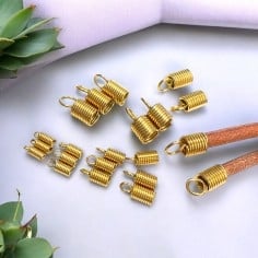 Terminale a molla acciaio inox PVD oro per cordoni 1.5-5mm 10pz | GDO