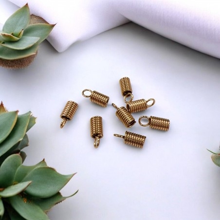 Terminale a molla acciaio inox PVD oro rosa per cordoni 1.5-5mm 10pz | GDO