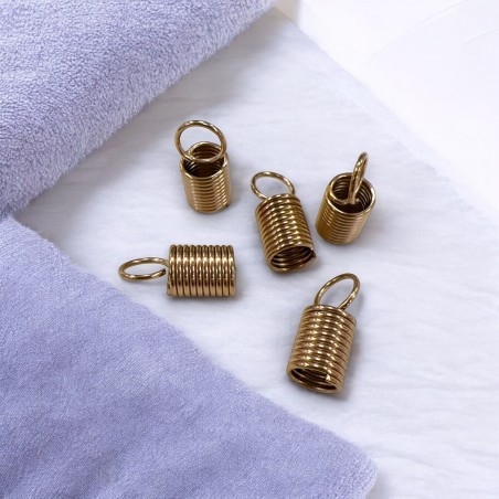 Terminale a molla acciaio inox PVD oro rosa per cordoni 1.5-5mm 10pz | GDO