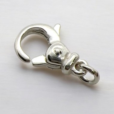 Chiusura a moschettone, 15x10mm, in argento 925, marchio GDO