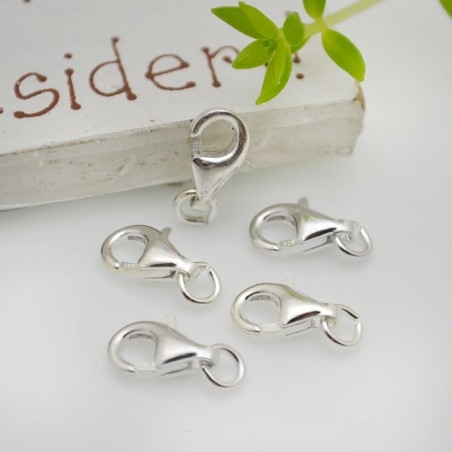 Chiusura moschettone 12x6mm argento 925 con anello 4mm | GDO