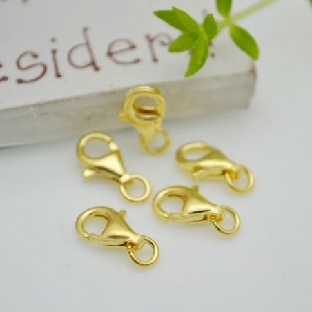 Chiusura moschettone 12x6mm argento 925 con anello 4mm | GDO