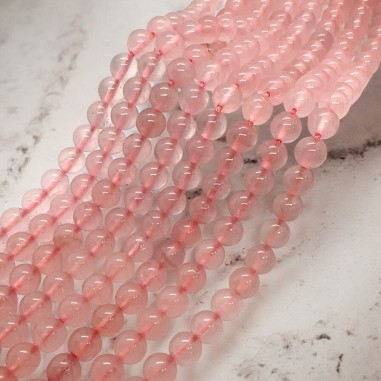Filo Quarzo rosa liscio tondo 6mm qualità alta 68pz | GDO