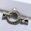 Moschettone tondo con zirconi Argento925 14x22mm coppetta 4mm 1pz | GDO